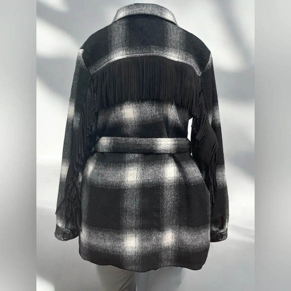 MOTHER Women’s The Fringe Patch Coat Size L - Picture 2 of 13